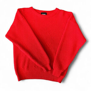 Vintage Fabriano Acrylic Sweater Chunky Knit Tomato Red Women’s Medium